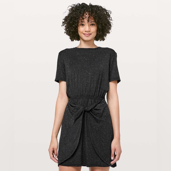 lululemon athletica Dresses & Skirts - NWOT LULULEMON UNWIND YOUR MIND BLACK SHORTSLEEVE DRESS